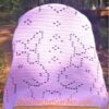 Filet crochet unicorn blanket chart and graph – printable PDF pattern page with visual row-by-row guide