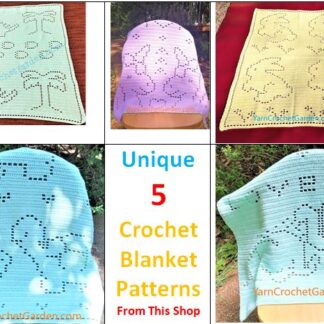 Dinosaur unicorn bunny turtle elephant crochet blanket patterns