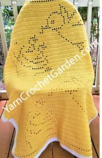 Crochet Blanket Pattern Birds Easy Filet Adults Kids Baby Nap Blanket Afghan Boy Girl Toddler Pattern