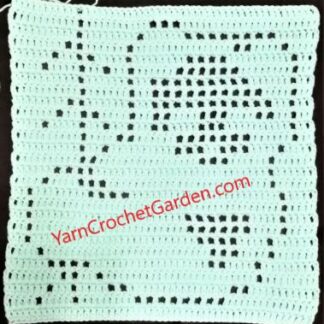 Panda Crochet Pattern Blanket Piece Dish Wash Cloth