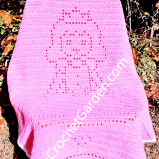 Princess Heart Blanket Crochet Pattern Girls Baby Toddler Kid Blanket Birthday Holidays Christmas Gift Filet