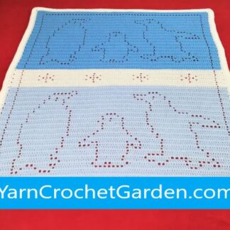 Penguin Crochet Patterns Blanket Baby Boys Girls Adults Blanket Christmas Winter Gift Filet Afghan5