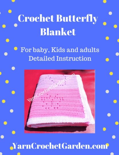 Crochet Butterfly Blanket Pattern For Girl Blanket Filet Easy For Beginner More Sizes Fit Baby Kids Adults Filet