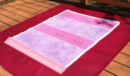 Crochet Butterfly Blanket Pattern For Girl Blanket Filet Easy For Beginner More Sizes Fit Baby Kids Adults Filet