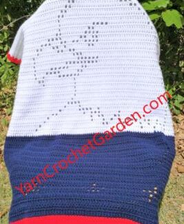 Crochet Eagle Blanket Pattern Filet Blanket Stars Independence Day Gift Sizes Fit Kids To Adults Easy For Beginner