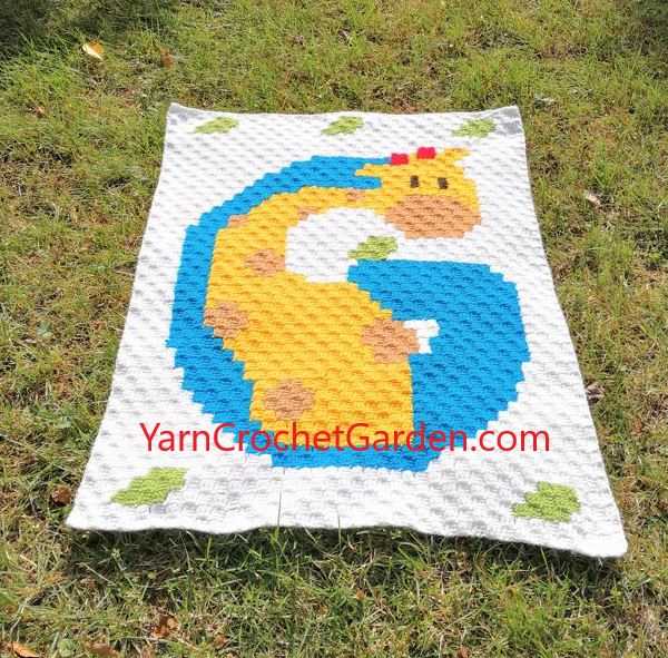 Giraffe C2C crochet blanket color graph chart β corner to corner graphghan pattern PDF download