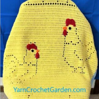 Farm Animal Chicken Rooster Filet Blanket Crochet Pattern Afghan Boys Girls Toddlers Kids Teenagers Adults Easy Crochet