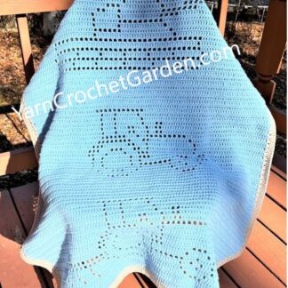 Farm Tractor Crochet Pattern Blanket Seeder Combine Baby Toddler Kid Adults, Blanket Pattern, Crochet Filet Blanket, Filet Crochet Pattern