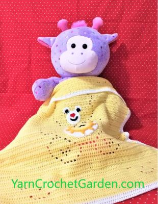 Two teddy bear filet crochet blanket design options — classic single color and sunshine accent version