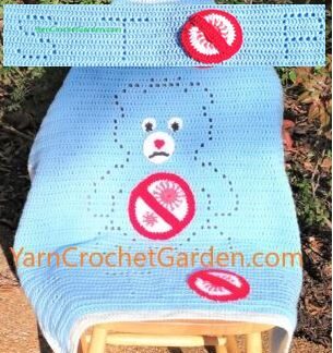 Care Bear Blanket, Crochet Pattern, Stop Virus, Easy, Baby Blanket, Crochet Filet Blanket, Filet Crochet Pattern, More Sizes Fit Kids Adults