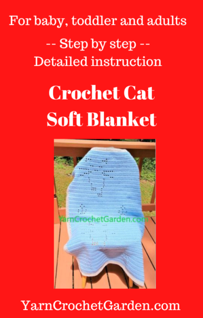 Crochet Blanket Pattern Cat Walking Blanket Easy For Beginner More Sizes Fit Baby Kids Adults Filet Baby Afghan Crochet Blanket Patterns