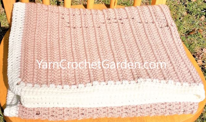 Bulldog pug filet crochet blanket pattern shown with size reference
