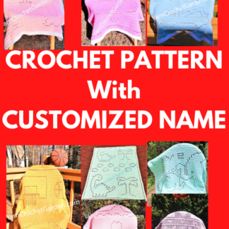 Crochet pattern blanket with customized name