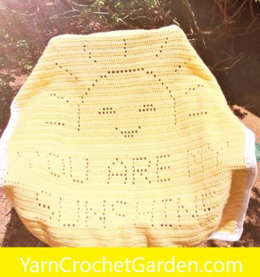 Handmade You Are My Sunshine crochet baby blanket as a baby shower gift