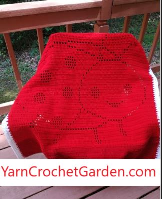 Crochet Pattern Blanket Ladybug Easy Filet Blanket Pattern Baby blanket Girl Blanket