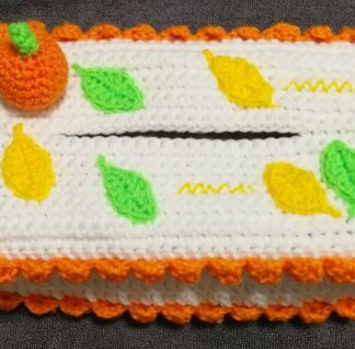 Fall Color Crochet Patterns Tissue Box Cover Holder Halloween Gift Birthday Gift