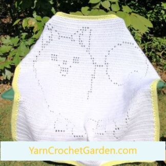 Crochet Dog Blanket Pattern Pomeranian Puppy Filet Blanket Crochet Pattern Sizes Fit Baby Kids Adults