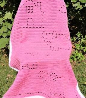 Girl Pig Blanket Crochet Pattern Farm Animals 3 Piglets Baby Toddler Kid Blanket Pattern