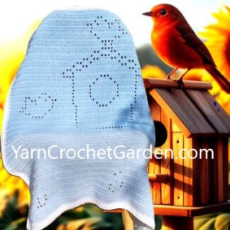 Crochet birds Blanket Bird House Spring Crochet Filet Blanket Crochet Pattern Easy Sizes Kids Adults