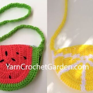 Crochet Pattern Bag Lemon Bag Watermelon Purse Crochet Bag Fruit