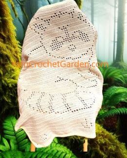 Finished filet crochet raccoon blanket pattern – beginner baby to adult afghan PDF