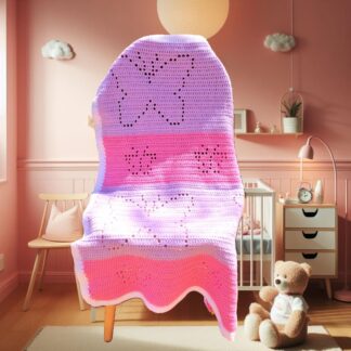 Crochet Butterfly Blanket Pattern For Girl Blanket Filet Easy For Beginner More Sizes Fit Baby Kids Adults Filet