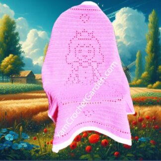 Princess Heart Blanket Crochet Pattern Girls Baby Toddler Kid Blanket Birthday Holidays Christmas Gift Filet