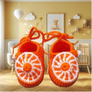 Baby Shower Gifts Crochet Pattern Baby Booties Orange