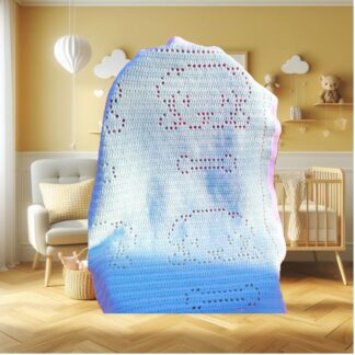 Crochet Baby Blanket Pattern Puppy Dog Blanket Easy For Beginner Extended Size Blanket Fit Kids Teenagers Adults Filet