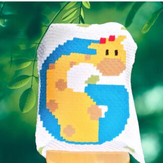 Giraffe C2C crochet baby blanket pattern with Letter G graphghan – corner to corner crochet PDF