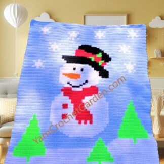 Crochet blanket snowman pattern