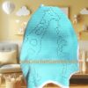 Handmade crochet giraffe baby blanket featuring a safari theme for a jungle nursery