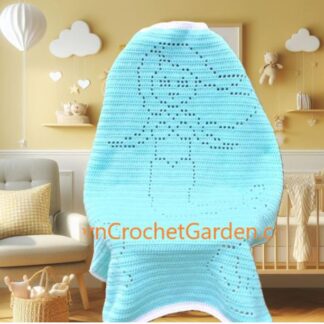 Cozy crochet mermaid blanket with shell and pearl design, featuring a free teddy bear blanket pattern, ideal for kids and adults.