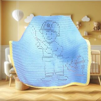 Firefighter crochet baby blanket pattern with helmet and hoses, ideal for nursery decor crochet blanket, beginner-friendly.