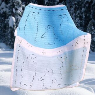 Cozy penguin family crochet blanket pattern for babies and adults