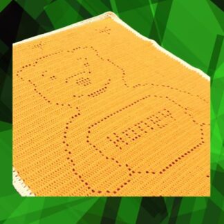 Cozy Winnie the Pooh baby blanket with Pooh and bees design, crocheted using Bernat baby yarn and filet crochet techniques, perfect for nursery decor.