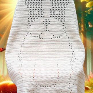 Beginner-friendly Boston Terrier dog blanket filet crochet pattern with bonus teddy bear